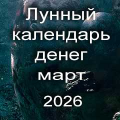 Лунный календарь денег на март 2026 года