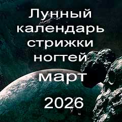 Лунный календарь стрижки ногтей на март 2026 года 