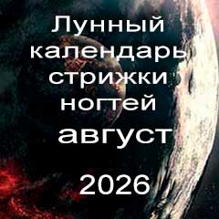 Лунный календарь стрижки ногтей на август 2026 года 
