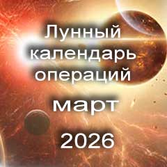 Лунный календарь операций на март 2026 года