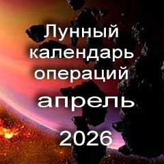 Лунный календарь операций на апрель 2026 года