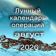 Лунный календарь операций на август 2026 года